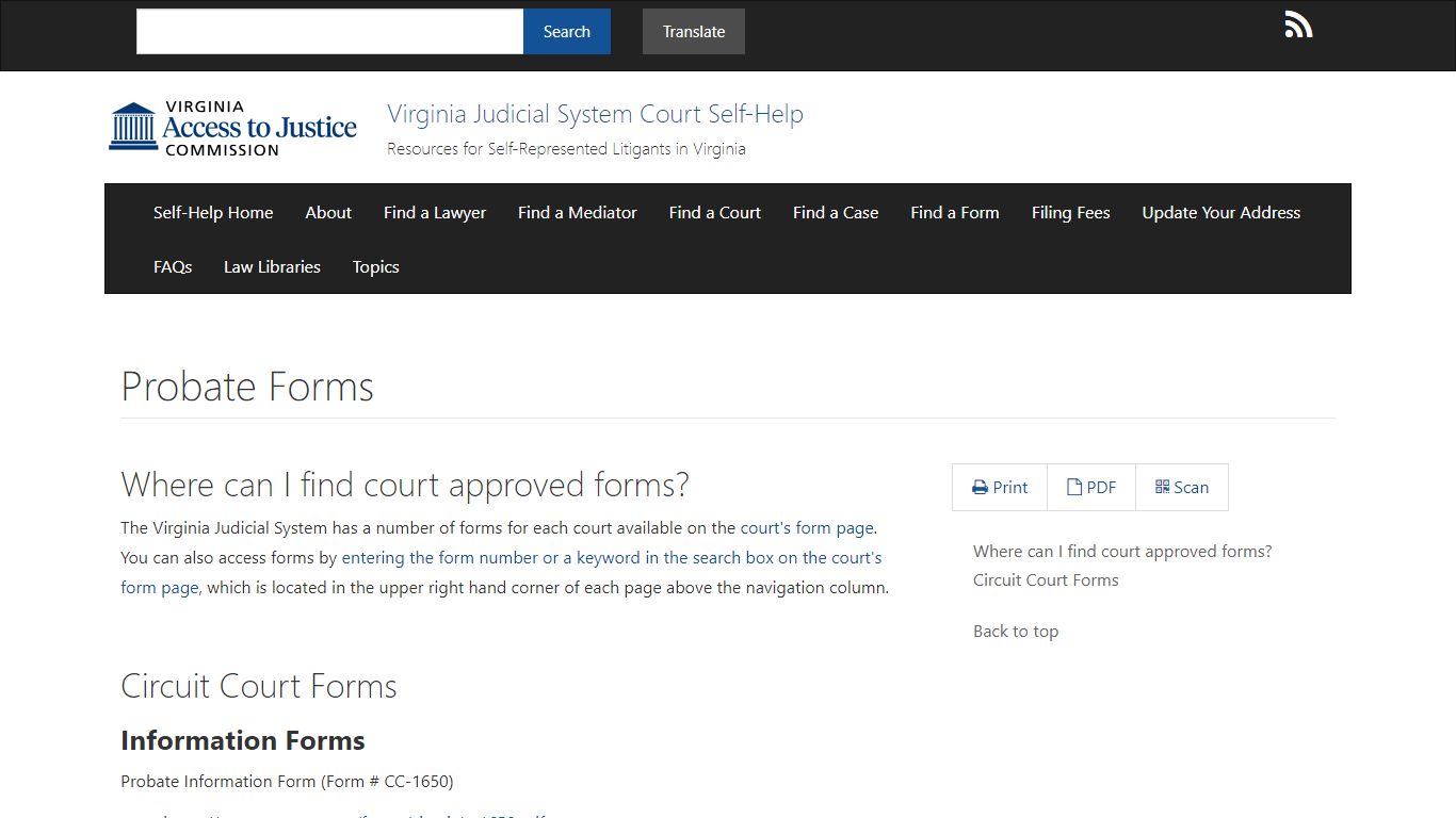 Probate Forms - VA ATJ - Virginia Judicial System Court Self-Help